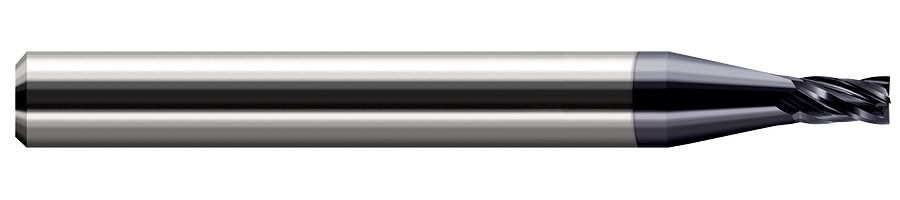 Picture of Harvey Tool 13922-C3 Dia 0.56mm LOC 0.0330 OAL1.50 End Mill Standard Flute Standard Helix Carbide AlTiN Single End Square Sharp